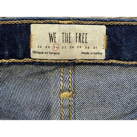 NWT We The Free People Jeans High Waist Distressed Raw Hem Size 26 New - Picture 2 of 4